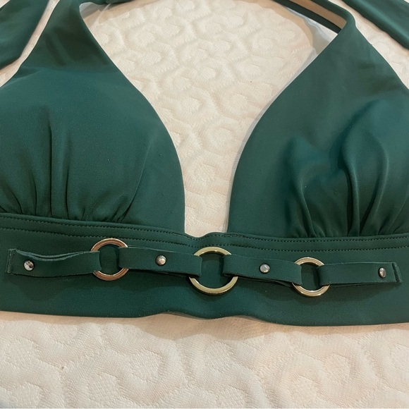 Victoria’s Secret Green Halter Bikini Top Women’s Small Elegant Beach Travel - Picture 3 of 7